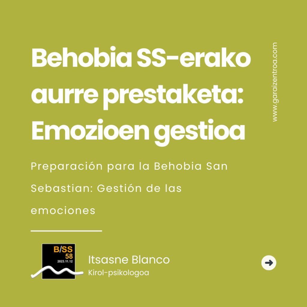 BEHOBIA SS-ERAKO AURRE PRESTAKETA: EMOZIOEN GESTIOA