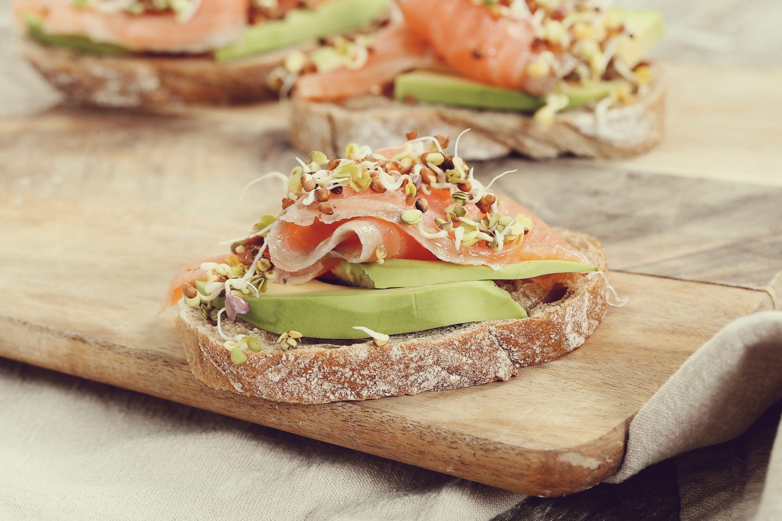 Delicious mini sandwich with decorated top